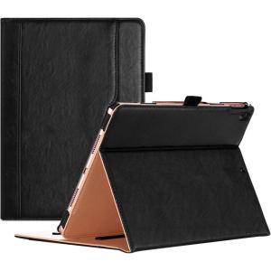 ProCase Case for iPad Air (3rd Gen) 10.5″ 2019/iPad Pro 10.5″ 2017, Vintage PU Leather Stand Folio Cover for iPad Air 3/iPad Pro 10.5-inch Multiple Viewing Angles with Pencil Holder -Black(Black)