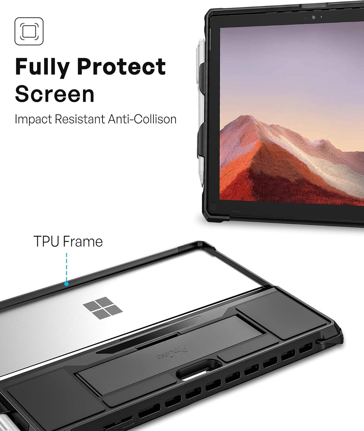 image:imageProCase Case for 123 Inch Surface Pro 7 Plus Pro 7 Pro 6 Pro 5 Pro 4 Pro LTE Heavy Duty Case Rugged Shockproof Protective Case with Pen Holder Grip BlackBlack
