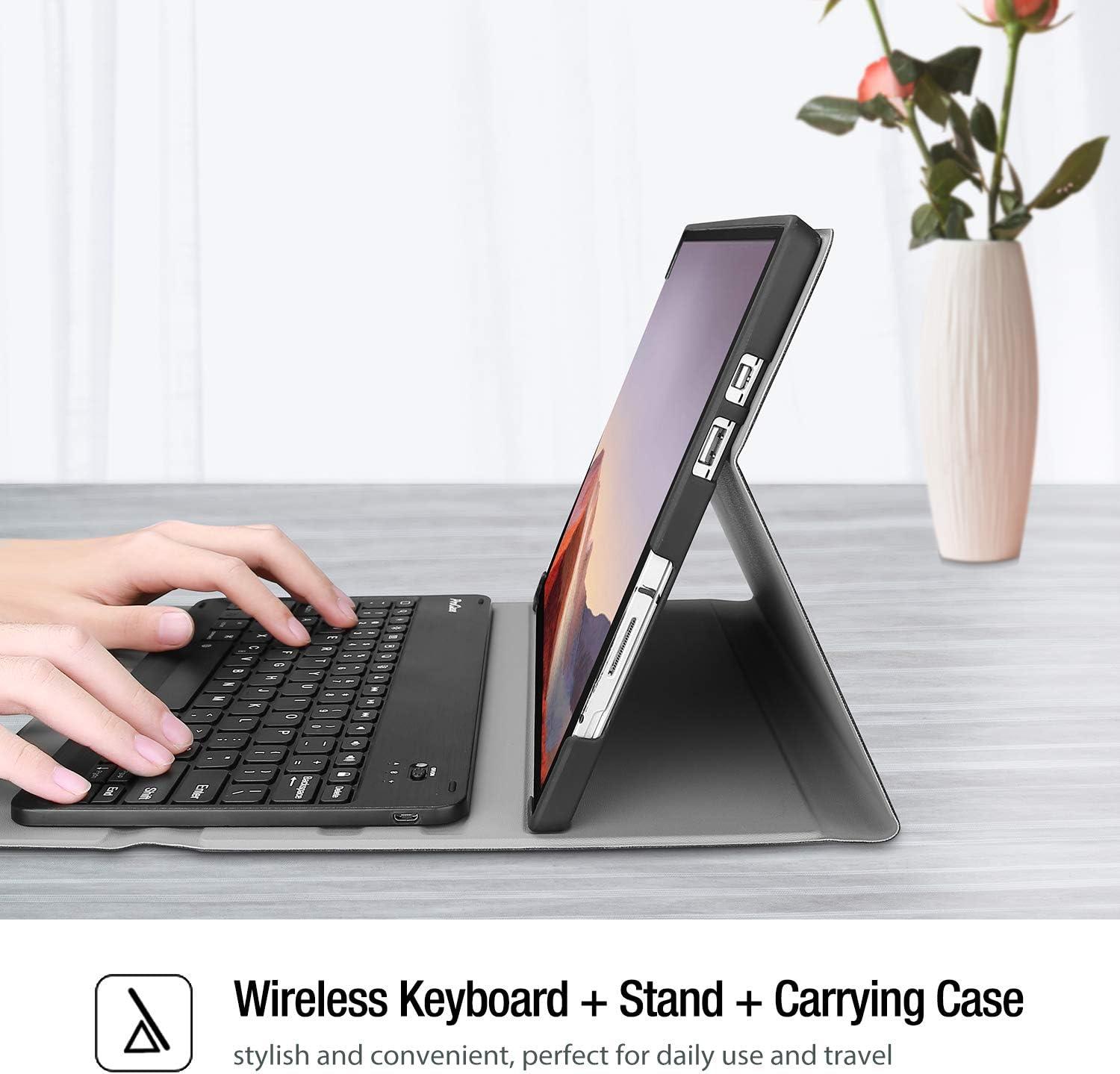 image:imageProCase Keyboard Case for Surface Pro 7 2019 Pro 6 2018 Pro 5 2017 Pro 4 2015 123 Inch Tablet Slim Lightweight Smart Cover with Magnetically Detachable Wireless Keyboard Black