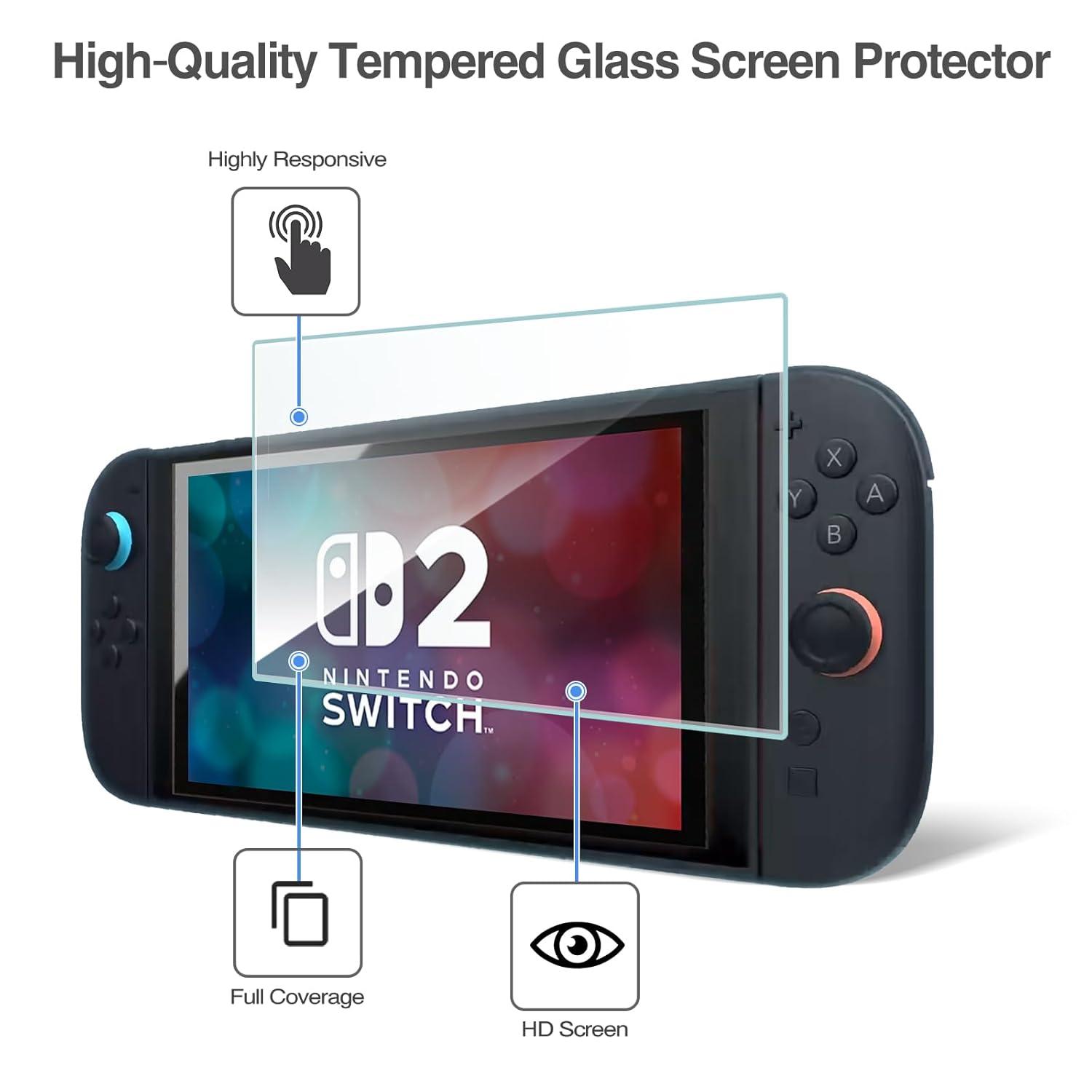 image:imageProCase Tempered Glass Screen Protector for 2025 Nintendo Switch 2 Film Guard Rounded Edge UltraThin HD Clear Glass Screen Protector for 79Inch Nintendo Switch 20253 Pack