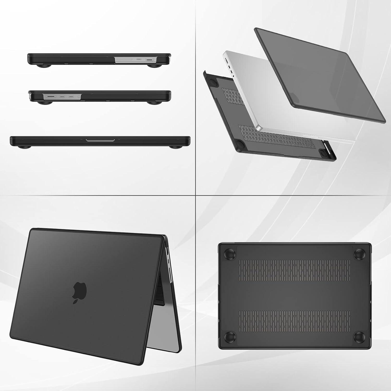 image:imageProCase for MacBook Pro 16 Inch 2026 20252021 M5 M4 M3 M2 M1 ProMax Translucent Hard Shell Shockproof Cover for MacBook Pro 162 ClearBlack