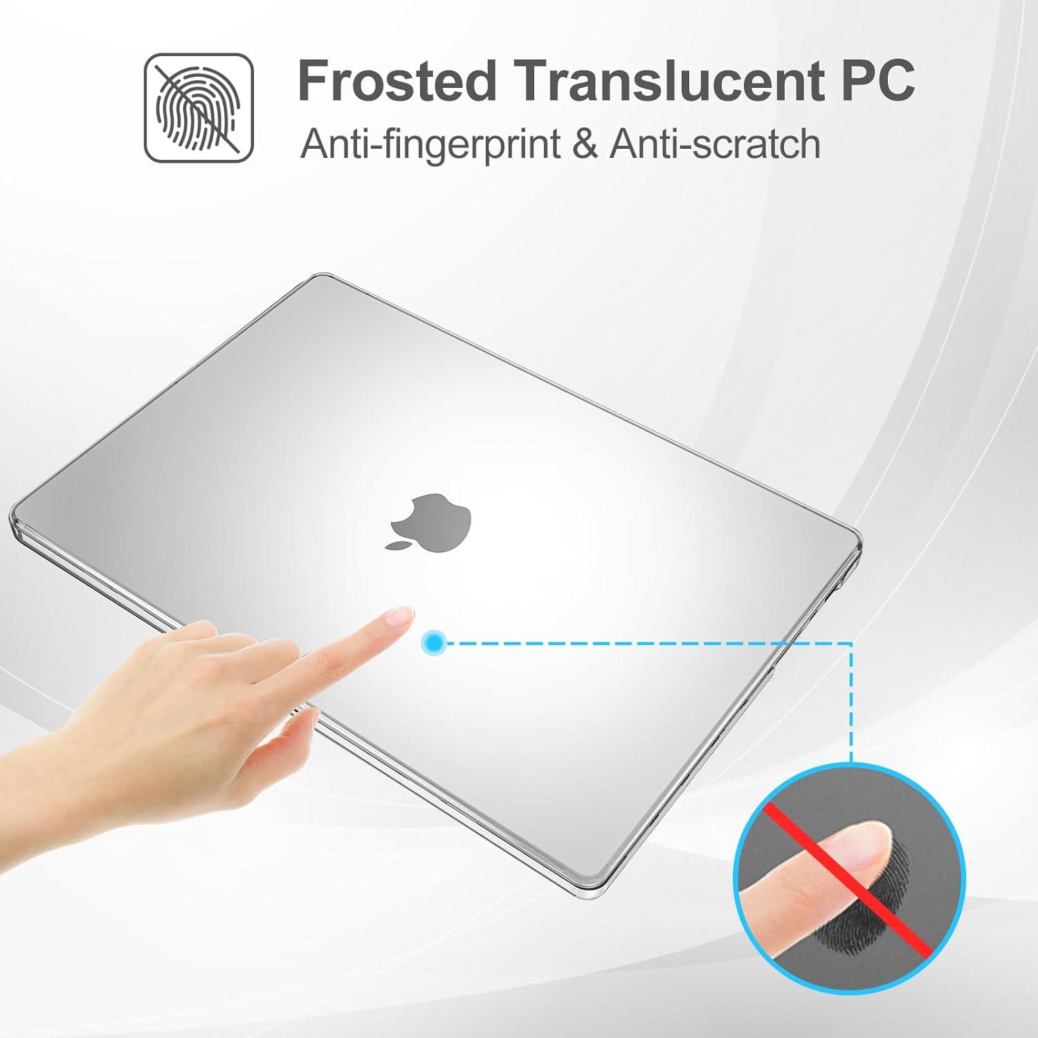 image:imageProCase for MacBook Pro 16 Inch 2026 20252021 M5 M4 M3 M2 M1 ProMax Translucent Hard Shell Shockproof Cover for MacBook Pro 162 ClearCrystal