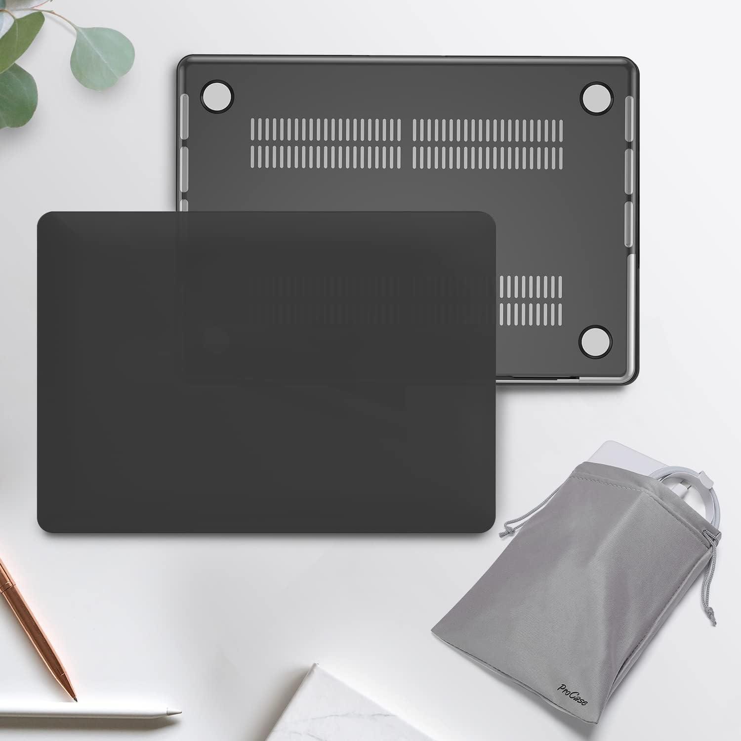 image:imageProCase for MacBook Pro 16 inch Case 20262021 M5 M4 M3 M2 M1 ProMax Slim Hard Shell Case Keyboard Cover Storage Bag for MacBook Pro 16 A3403 A3186 A2991 A2780 A2485 CrystalBlack