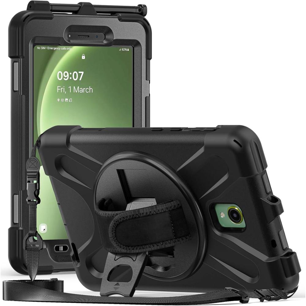 image:imageProCase for Galaxy Tab Active5X300Active3T570 with S Pen Holder Rugged Heavy Duty Shockproof Rotating Kickstand Protective Cover