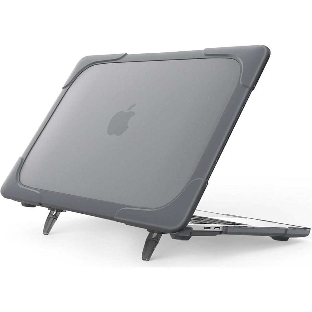 image:imageProCase for MacBook Pro 13 2019201820172016 A2159 A1989 A1706 A1708 Heavy Duty Hard Shell Protective Cover with Fold Kickstand withWithout Touch Bar GreyGrey