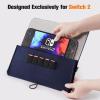 ProCase Carrying Case for 2025 Nintendo Switch 2; Portable Travel Bag Ultra Slim Felt Pouch with 5 Game Cartridges Holders a Bit Large for 7.9-Inch Switch 2 -Black(Navy)