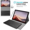 ProCase Keyboard Case for Surface Pro 7 (2019) /Pro 6 (2018) /Pro 5 (2017) /Pro 4 (2015) 12.3 Inch Tablet, Slim Lightweight Smart Cover with Magnetically Detachable Wireless Keyboard –Black