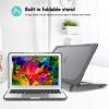 ProCase for MacBook Pro 13 2019/2018/2017/2016 A2159 A1989 A1706 A1708, Heavy Duty Hard Shell Protective Cover with Fold Kickstand with/Without Touch Bar -Grey(Grey)