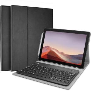 ProCase Keyboard Case for Surface Pro 7 (2019) /Pro 6 (2018) /Pro 5 (2017) /Pro 4 (2015) 12.3 Inch Tablet, Slim Lightweight Smart Cover with Magnetically Detachable Wireless Keyboard –Black