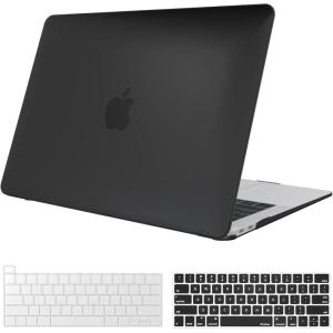 ProCase MacBook Pro 13 Case 2019 2018 2017 2016 Release A2159 A1989 A1706 A1708, Hard Case Shell Cover and Keyboard Skin Cover for MacBook Pro 13 Inch with/Without Touch Bar -Black(Black)