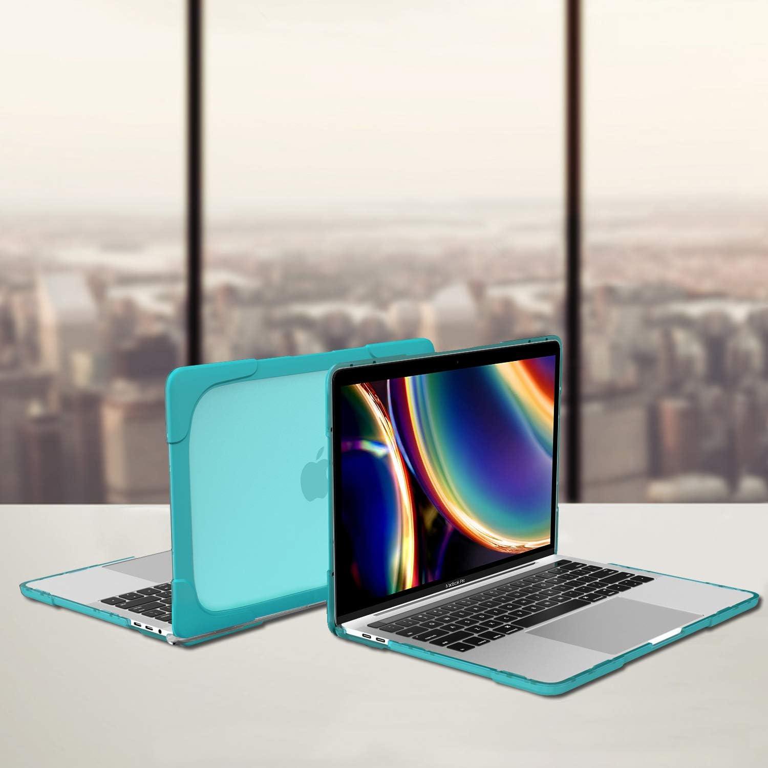 image:imageProCase for MacBook Pro 13 Inch 2023 M2 2022 2020 M1 A2338 A2289 A2251 Heavy Duty Hard Shell Case with Dual Layer Protective Cover and Kickstand for MacBook Pro 13inch GreyLightblue