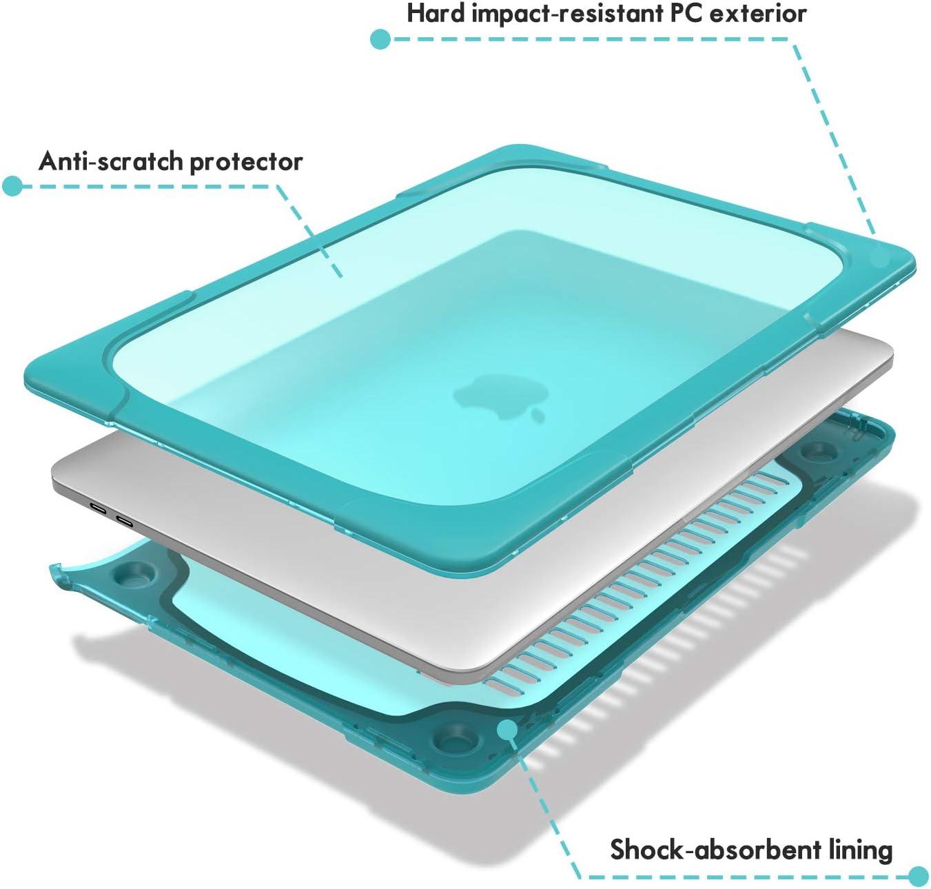 image:imageProCase for MacBook Pro 13 Inch 2023 M2 2022 2020 M1 A2338 A2289 A2251 Heavy Duty Hard Shell Case with Dual Layer Protective Cover and Kickstand for MacBook Pro 13inch GreyLightblue
