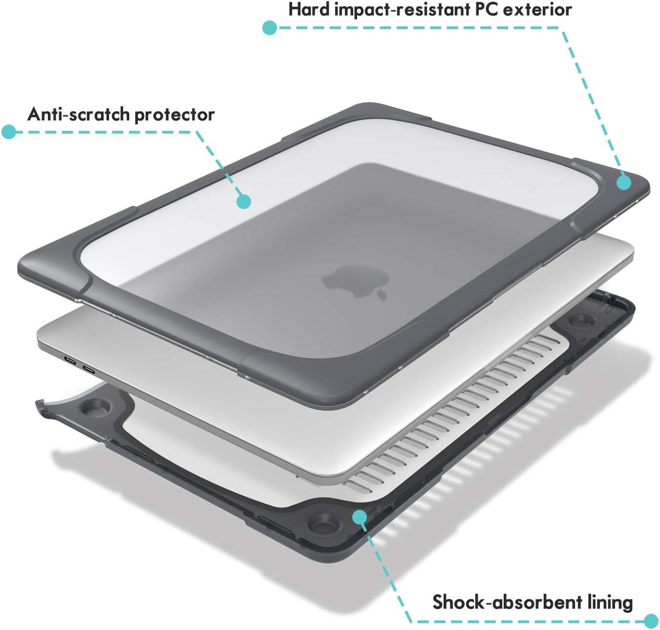 image:imageProCase for MacBook Pro 13 Inch 2023 M2 2022 2020 M1 A2338 A2289 A2251 Heavy Duty Hard Shell Case with Dual Layer Protective Cover and Kickstand for MacBook Pro 13inch GreyGrey