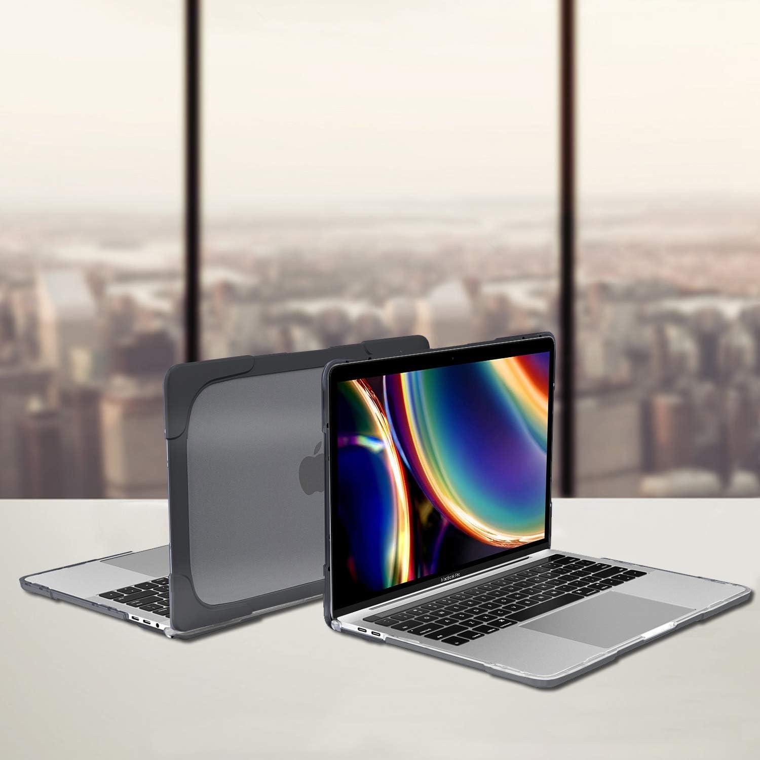 image:imageProCase for MacBook Pro 13 Inch 2023 M2 2022 2020 M1 A2338 A2289 A2251 Heavy Duty Hard Shell Case with Dual Layer Protective Cover and Kickstand for MacBook Pro 13inch GreyBlack