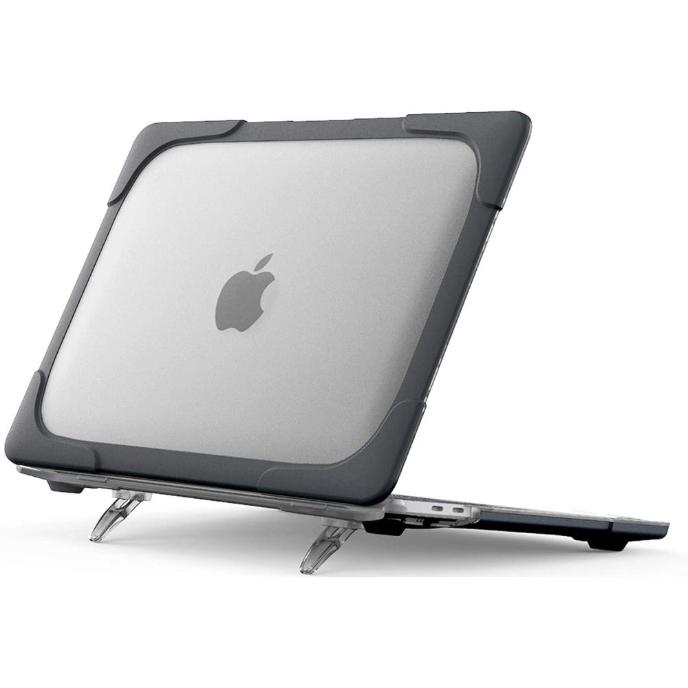 image:imageProCase for MacBook Pro 13 Inch 2023 M2 2022 2020 M1 A2338 A2289 A2251 Heavy Duty Hard Shell Case with Dual Layer Protective Cover and Kickstand for MacBook Pro 13inch GreyBlack