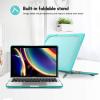 ProCase for MacBook Pro 13 Inch 2023 M2, 2022 2020 M1 A2338/ A2289/ A2251, Heavy Duty Hard Shell Case with Dual Layer Protective Cover and Kickstand for MacBook Pro 13-inch -Grey(Lightblue)