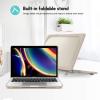 ProCase for MacBook Pro 13 Inch 2023 M2, 2022 2020 M1 A2338/ A2289/ A2251, Heavy Duty Hard Shell Case with Dual Layer Protective Cover and Kickstand for MacBook Pro 13-inch -Grey(Khaki)