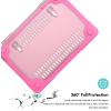 ProCase for MacBook Pro 13 Inch 2023 M2, 2022 2020 M1 A2338/ A2289/ A2251, Heavy Duty Hard Shell Case with Dual Layer Protective Cover and Kickstand for MacBook Pro 13-inch -Grey(Rosered)