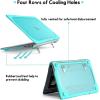 ProCase for MacBook Pro 13 Inch 2023 M2, 2022 2020 M1 A2338/ A2289/ A2251, Heavy Duty Hard Shell Case with Dual Layer Protective Cover and Kickstand for MacBook Pro 13-inch -Grey(Lightblue)