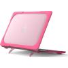 ProCase for MacBook Pro 13 Inch 2023 M2, 2022 2020 M1 A2338/ A2289/ A2251, Heavy Duty Hard Shell Case with Dual Layer Protective Cover and Kickstand for MacBook Pro 13-inch -Grey(Rosered)