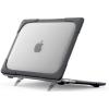 ProCase for MacBook Pro 13 Inch 2023 M2, 2022 2020 M1 A2338/ A2289/ A2251, Heavy Duty Hard Shell Case with Dual Layer Protective Cover and Kickstand for MacBook Pro 13-inch -Grey(Black)