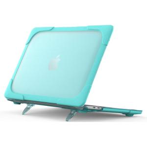 ProCase for MacBook Pro 13 Inch 2023 M2, 2022 2020 M1 A2338/ A2289/ A2251, Heavy Duty Hard Shell Case with Dual Layer Protective Cover and Kickstand for MacBook Pro 13-inch -Grey(Lightblue)