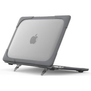 ProCase for MacBook Pro 13 Inch 2023 M2, 2022 2020 M1 A2338/ A2289/ A2251, Heavy Duty Hard Shell Case with Dual Layer Protective Cover and Kickstand for MacBook Pro 13-inch -Grey(Grey)