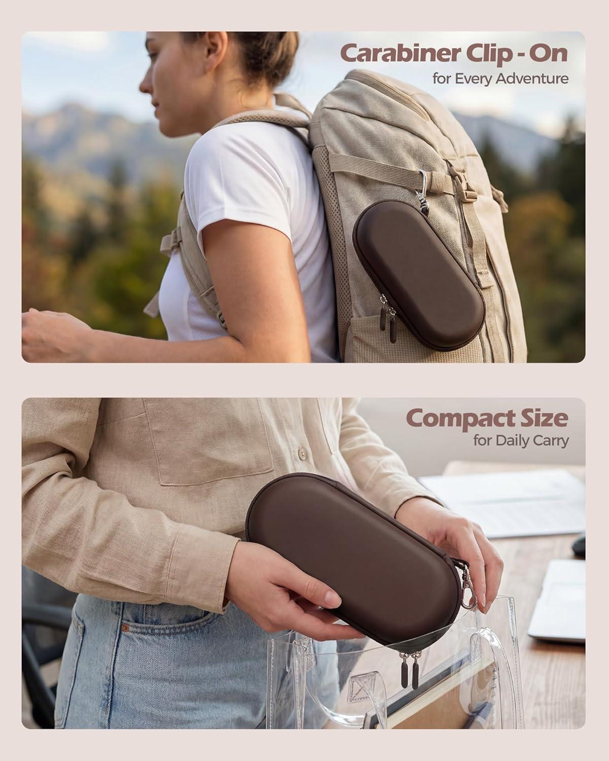 image:imageProCase Double Sunglasses Case Hard EVA Shell Shockproof Dual Eyeglass Case for Men Women with Metal Hook and Velvet Lining Travel Zipper Glasses Holder Organizer for Couple Gifts ChocolateChocolate