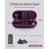 ProCase Double Sunglasses Case, Hard EVA Shell Shockproof Dual Eyeglass Case for Men Women with Metal Hook and Velvet Lining, Travel Zipper Glasses Holder Organizer for Couple Gifts -Chocolate(Plum)