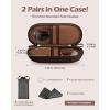 ProCase Double Sunglasses Case, Hard EVA Shell Shockproof Dual Eyeglass Case for Men Women with Metal Hook and Velvet Lining, Travel Zipper Glasses Holder Organizer for Couple Gifts -Chocolate(Chocolate)