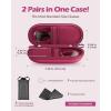 ProCase Double Sunglasses Case, Hard EVA Shell Shockproof Dual Eyeglass Case for Men Women with Metal Hook and Velvet Lining, Travel Zipper Glasses Holder Organizer for Couple Gifts -Chocolate(Raspberry)