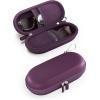 ProCase Double Sunglasses Case, Hard EVA Shell Shockproof Dual Eyeglass Case for Men Women with Metal Hook and Velvet Lining, Travel Zipper Glasses Holder Organizer for Couple Gifts -Chocolate(Plum)