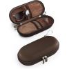 ProCase Double Sunglasses Case, Hard EVA Shell Shockproof Dual Eyeglass Case for Men Women with Metal Hook and Velvet Lining, Travel Zipper Glasses Holder Organizer for Couple Gifts -Chocolate(Chocolate)