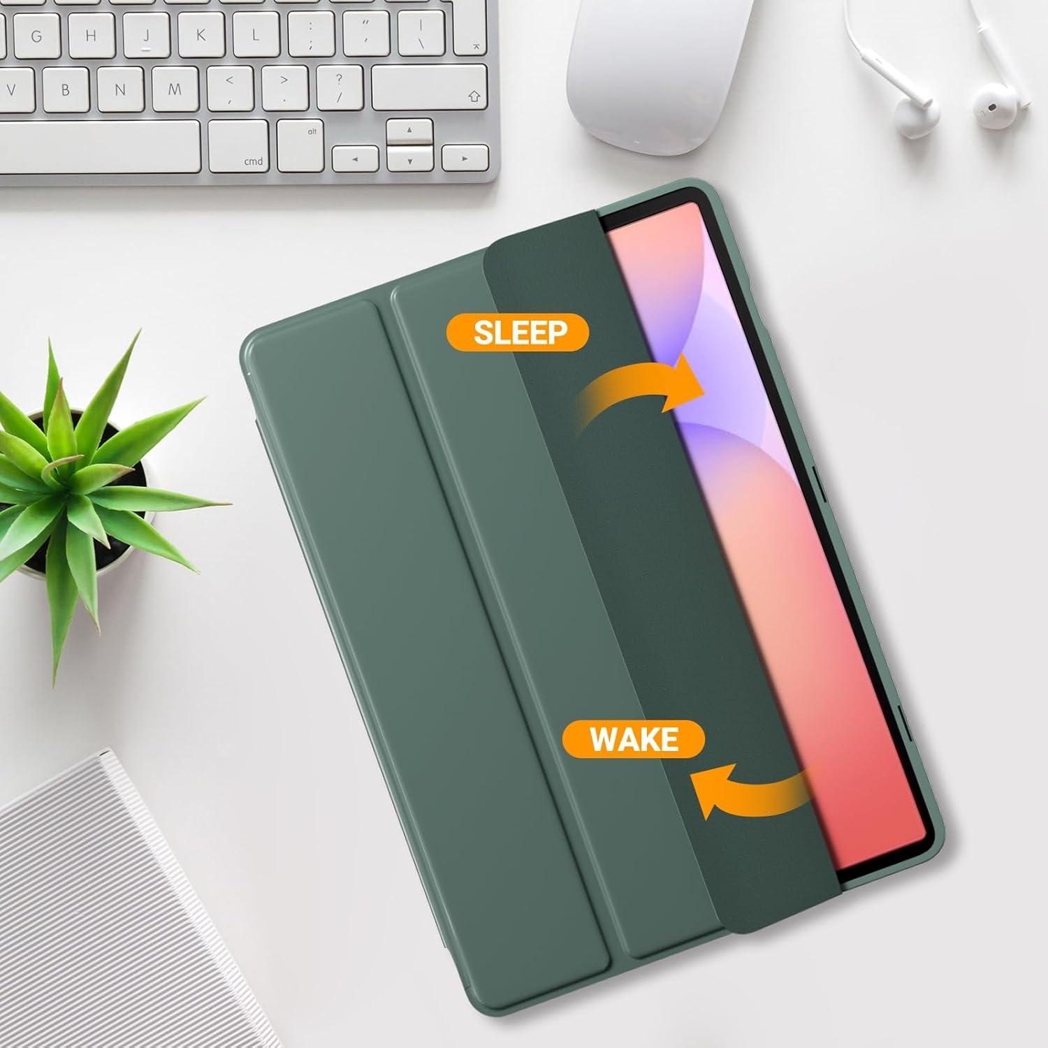 image:imageProCase Smart Case for Galaxy Tab S10 LiteS10 FES9 FE 109Inch with S Pen Holder Trifold Stand Folio Cover with Soft TPU Back for 109 Galaxy Tab S10 LiteS10 FES9 FE MatchagreenMgreen