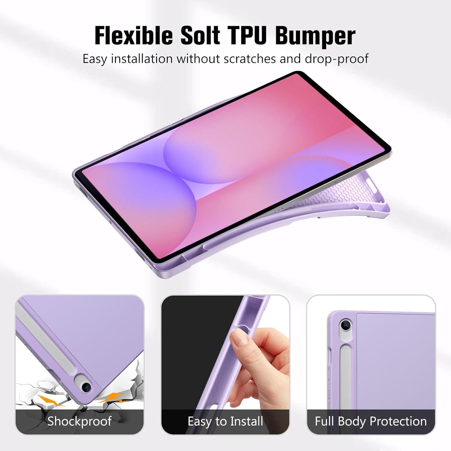 image:imageProCase Smart Case for Galaxy Tab S10 LiteS10 FES9 FE 109Inch with S Pen Holder Trifold Stand Folio Cover with Soft TPU Back for 109 Galaxy Tab S10 LiteS10 FES9 FE MatchagreenLightpurple