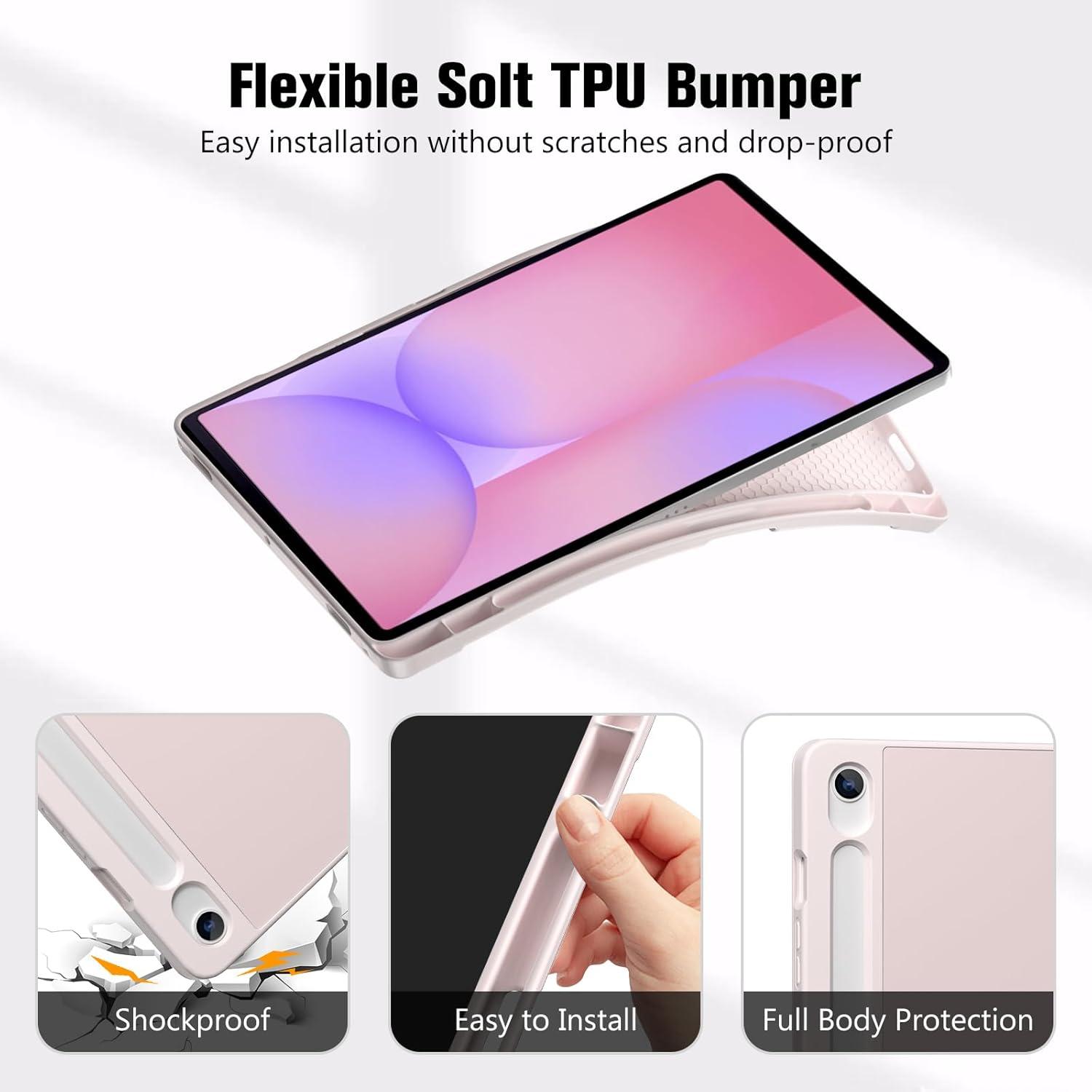 image:imageProCase Smart Case for Galaxy Tab S10 LiteS10 FES9 FE 109Inch with S Pen Holder Trifold Stand Folio Cover with Soft TPU Back for 109 Galaxy Tab S10 LiteS10 FES9 FE MatchagreenLightpink