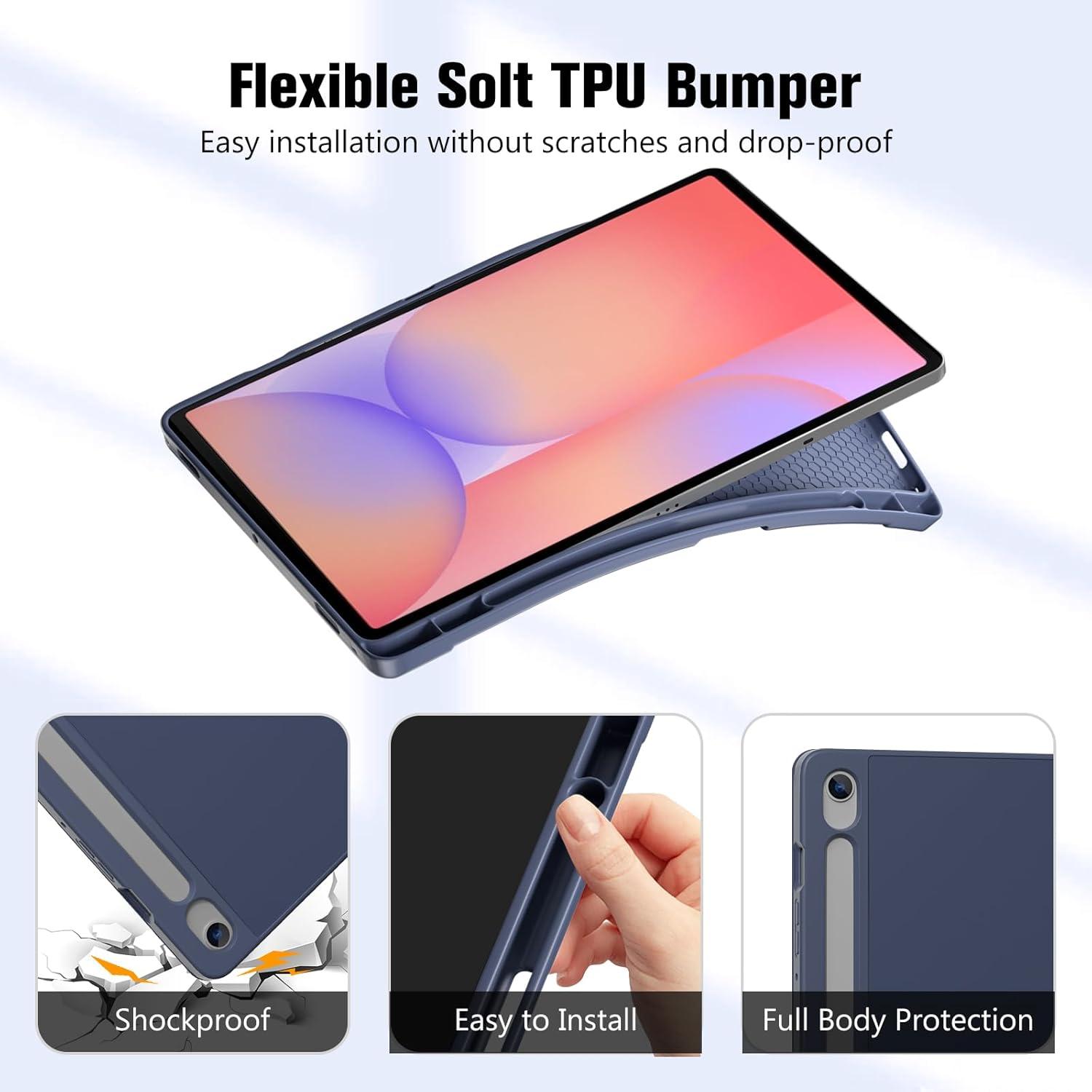 image:imageProCase Smart Case for Galaxy Tab S10 LiteS10 FES9 FE 109Inch with S Pen Holder Trifold Stand Folio Cover with Soft TPU Back for 109 Galaxy Tab S10 LiteS10 FES9 FE MatchagreenNavy