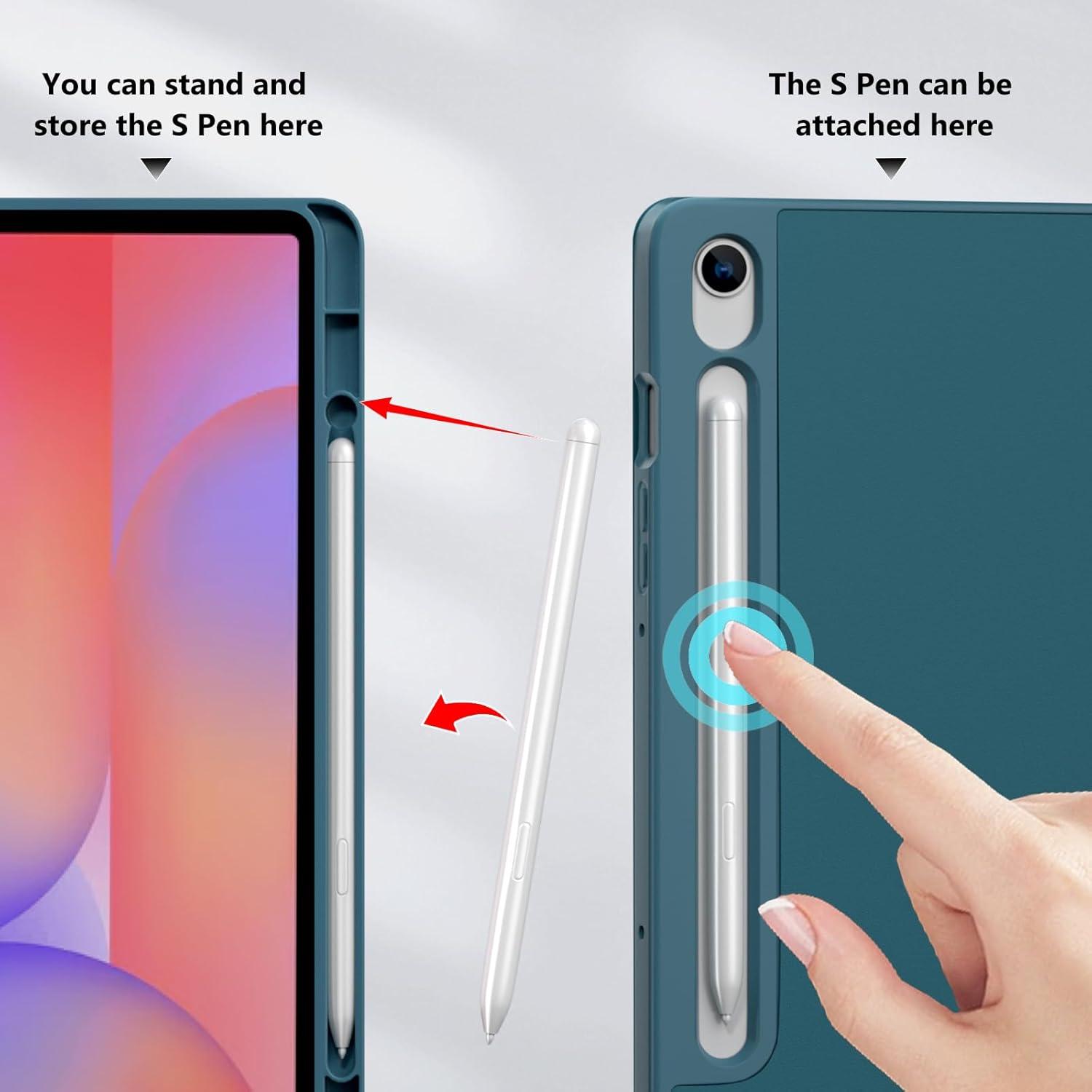 image:imageProCase Smart Case for Galaxy Tab S10 LiteS10 FES9 FE 109Inch with S Pen Holder Trifold Stand Folio Cover with Soft TPU Back for 109 Galaxy Tab S10 LiteS10 FES9 FE MatchagreenTeal