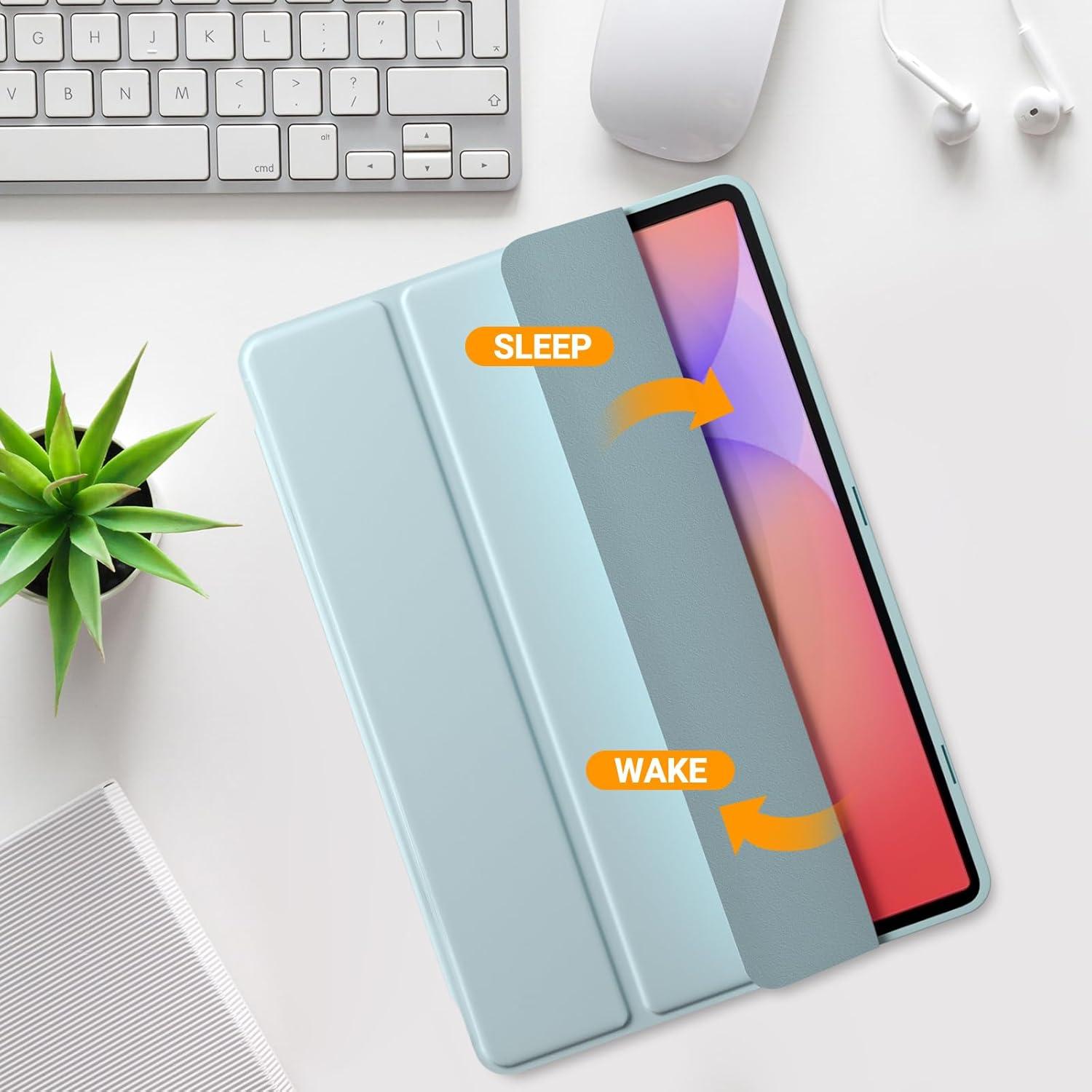 image:imageProCase Smart Case for Galaxy Tab S10 LiteS10 FES9 FE 109Inch with S Pen Holder Trifold Stand Folio Cover with Soft TPU Back for 109 Galaxy Tab S10 LiteS10 FES9 FE MatchagreenSkyblue