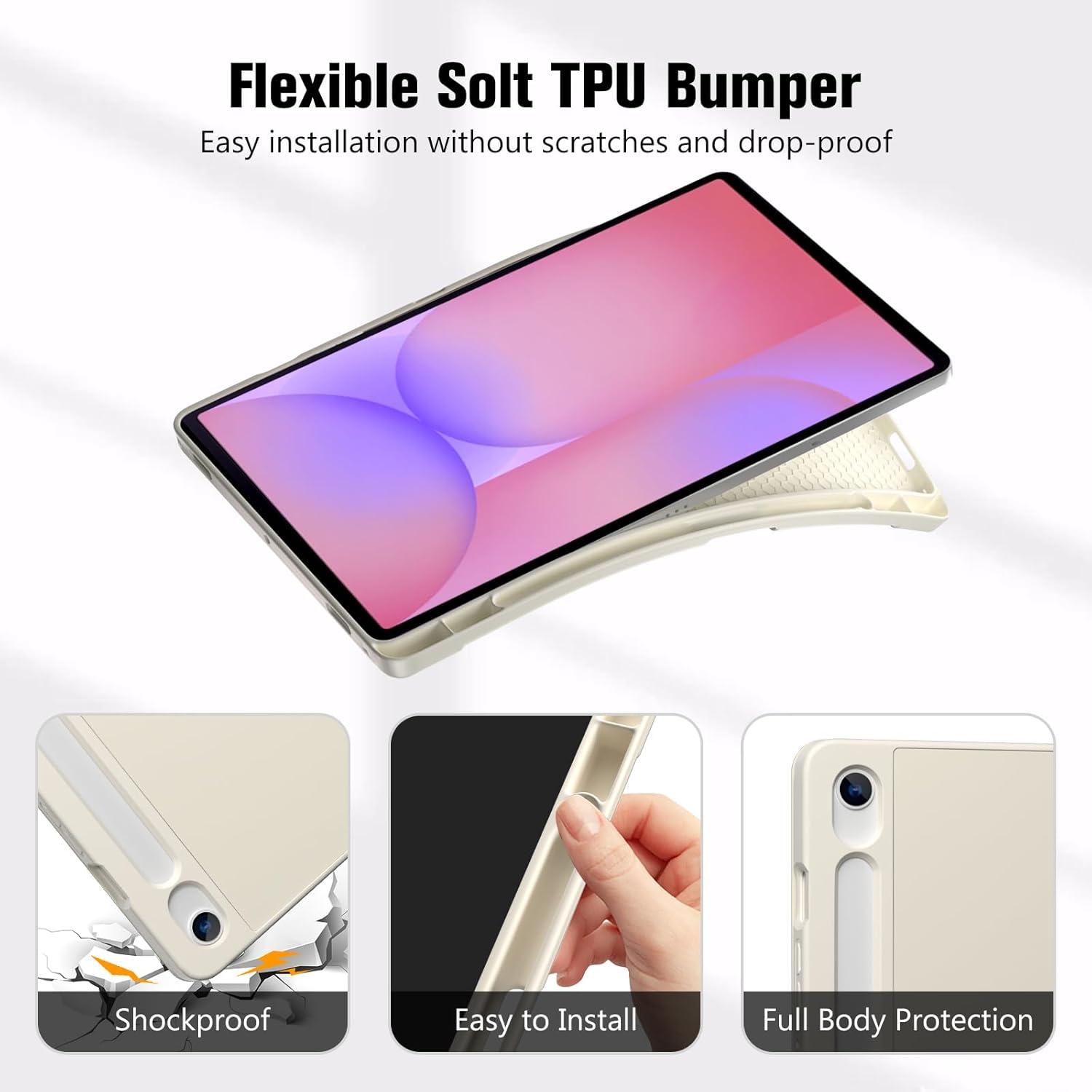 image:imageProCase Smart Case for Galaxy Tab S10 LiteS10 FES9 FE 109Inch with S Pen Holder Trifold Stand Folio Cover with Soft TPU Back for 109 Galaxy Tab S10 LiteS10 FES9 FE MatchagreenStarlight