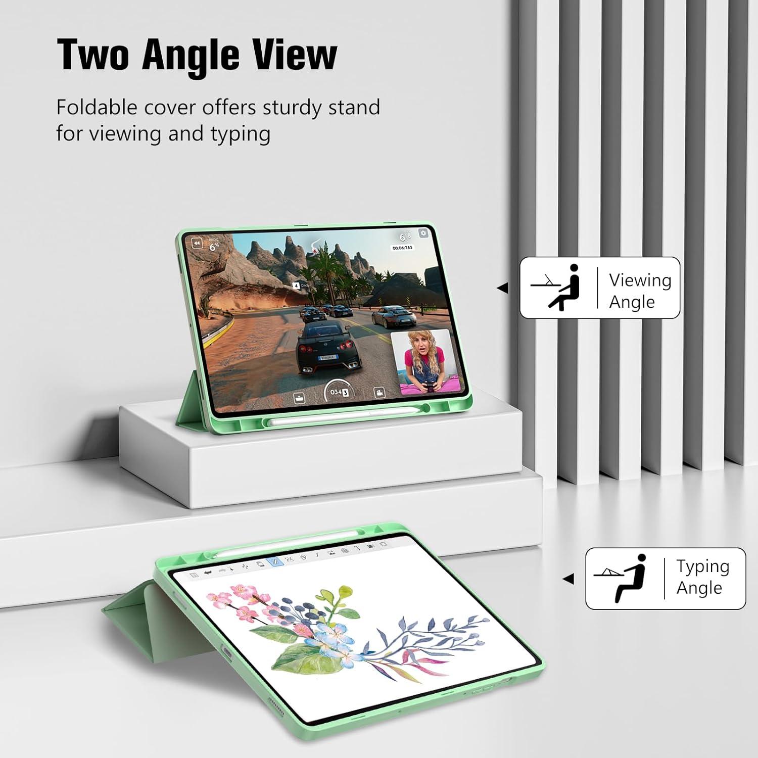 image:imageProCase Smart Case for Galaxy Tab S10 LiteS10 FES9 FE 109Inch with S Pen Holder Trifold Stand Folio Cover with Soft TPU Back for 109 Galaxy Tab S10 LiteS10 FES9 FE MatchagreenMatchagreen