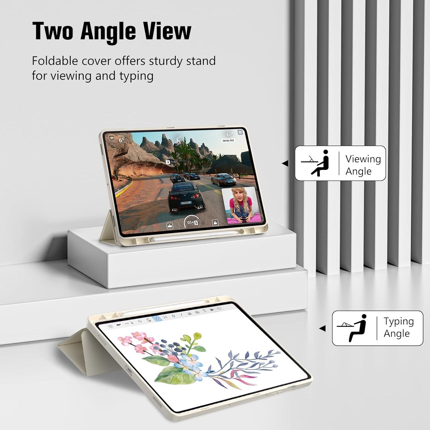 image:imageProCase Smart Case for Galaxy Tab S10 LiteS10 FES9 FE 109Inch with S Pen Holder Trifold Stand Folio Cover with Soft TPU Back for 109 Galaxy Tab S10 LiteS10 FES9 FE MatchagreenStarlight