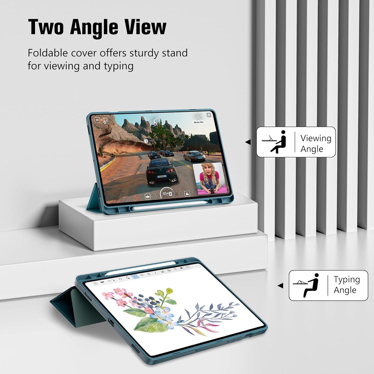 image:imageProCase Smart Case for Galaxy Tab S10 LiteS10 FES9 FE 109Inch with S Pen Holder Trifold Stand Folio Cover with Soft TPU Back for 109 Galaxy Tab S10 LiteS10 FES9 FE MatchagreenTeal