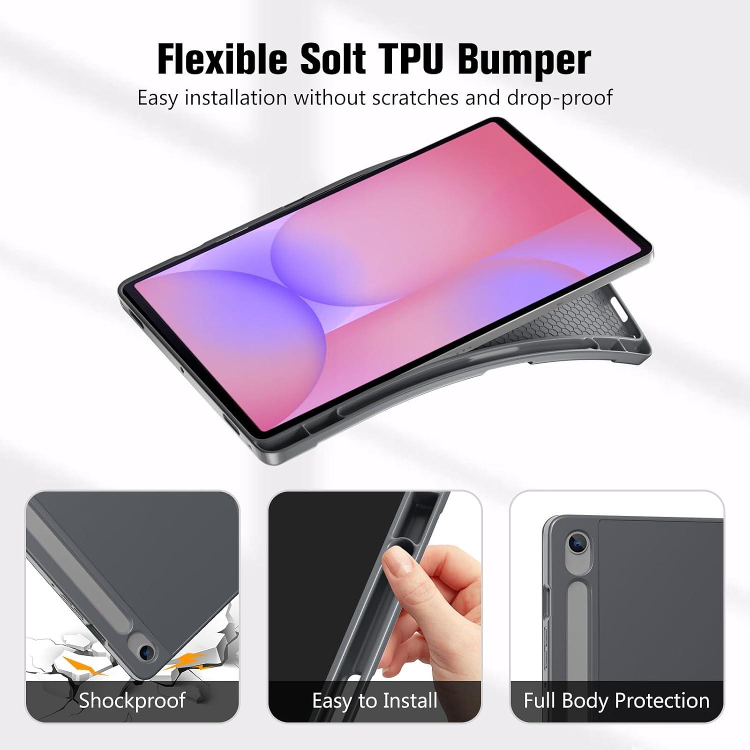 image:imageProCase Smart Case for Galaxy Tab S10 LiteS10 FES9 FE 109Inch with S Pen Holder Trifold Stand Folio Cover with Soft TPU Back for 109 Galaxy Tab S10 LiteS10 FES9 FE MatchagreenGray