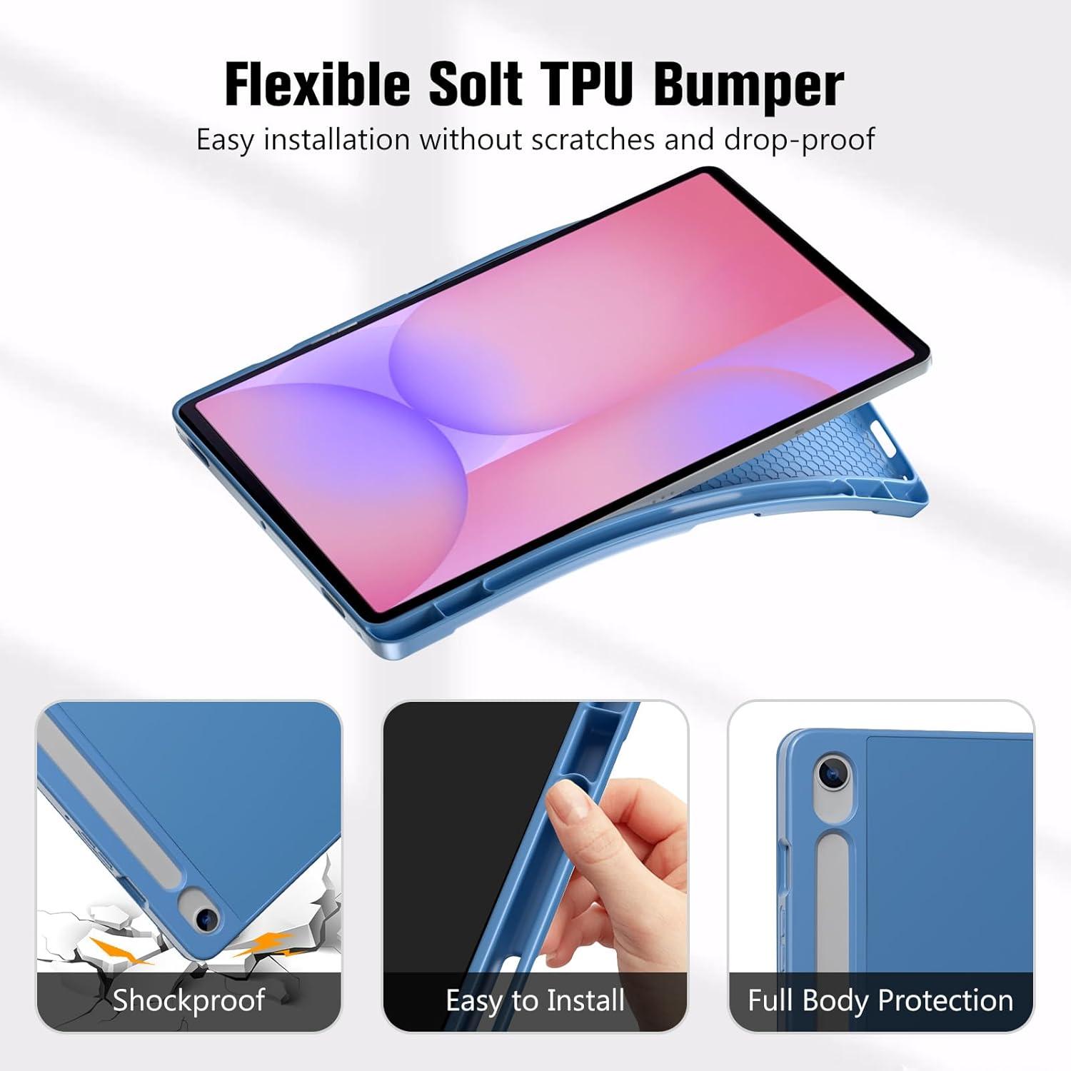 image:imageProCase Smart Case for Galaxy Tab S10 LiteS10 FES9 FE 109Inch with S Pen Holder Trifold Stand Folio Cover with Soft TPU Back for 109 Galaxy Tab S10 LiteS10 FES9 FE MatchagreenBlue