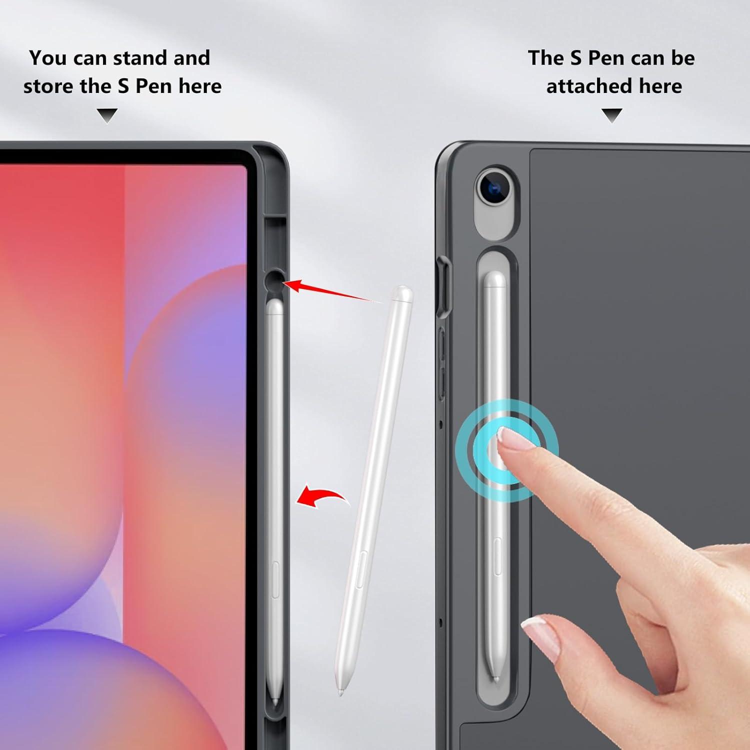 image:imageProCase Smart Case for Galaxy Tab S10 LiteS10 FES9 FE 109Inch with S Pen Holder Trifold Stand Folio Cover with Soft TPU Back for 109 Galaxy Tab S10 LiteS10 FES9 FE MatchagreenGray