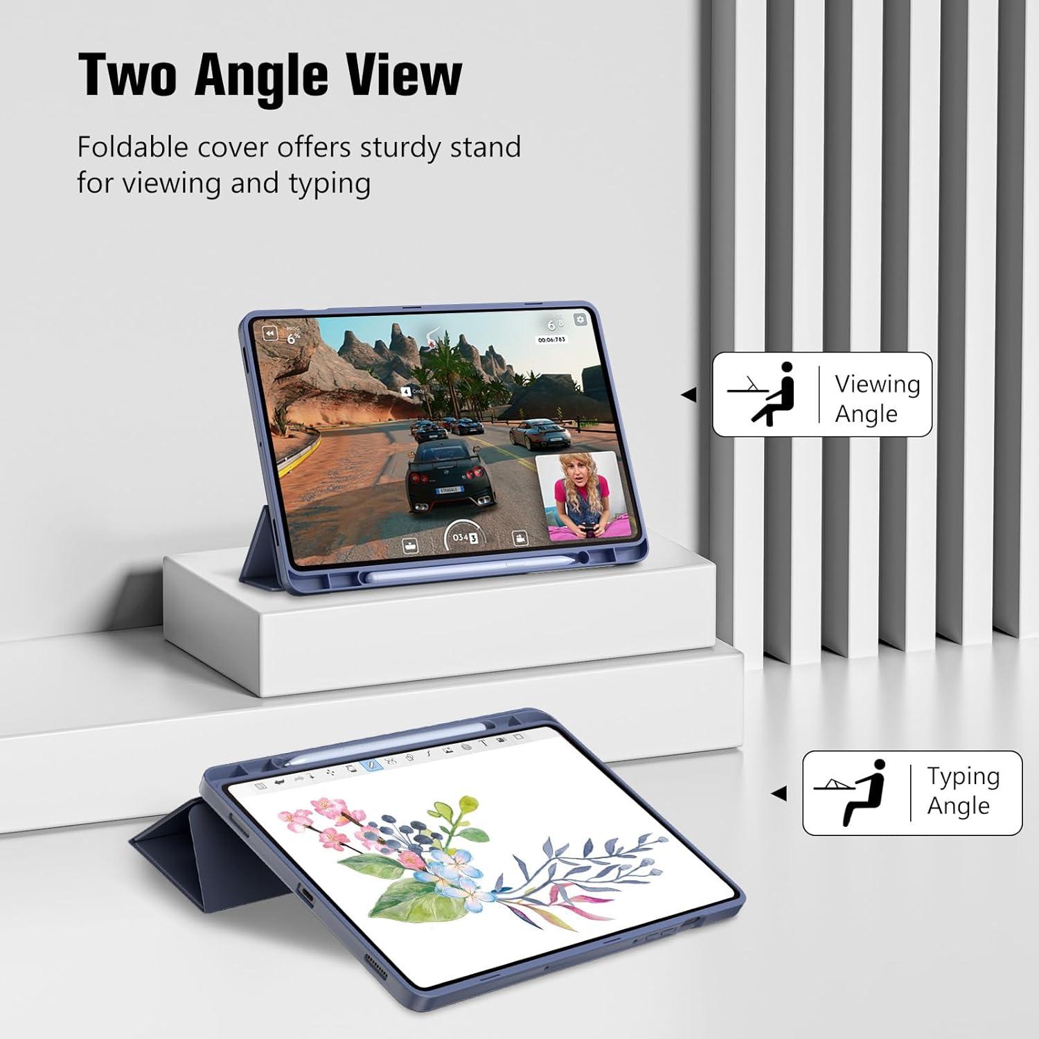 image:imageProCase Smart Case for Galaxy Tab S10 LiteS10 FES9 FE 109Inch with S Pen Holder Trifold Stand Folio Cover with Soft TPU Back for 109 Galaxy Tab S10 LiteS10 FES9 FE MatchagreenNavy