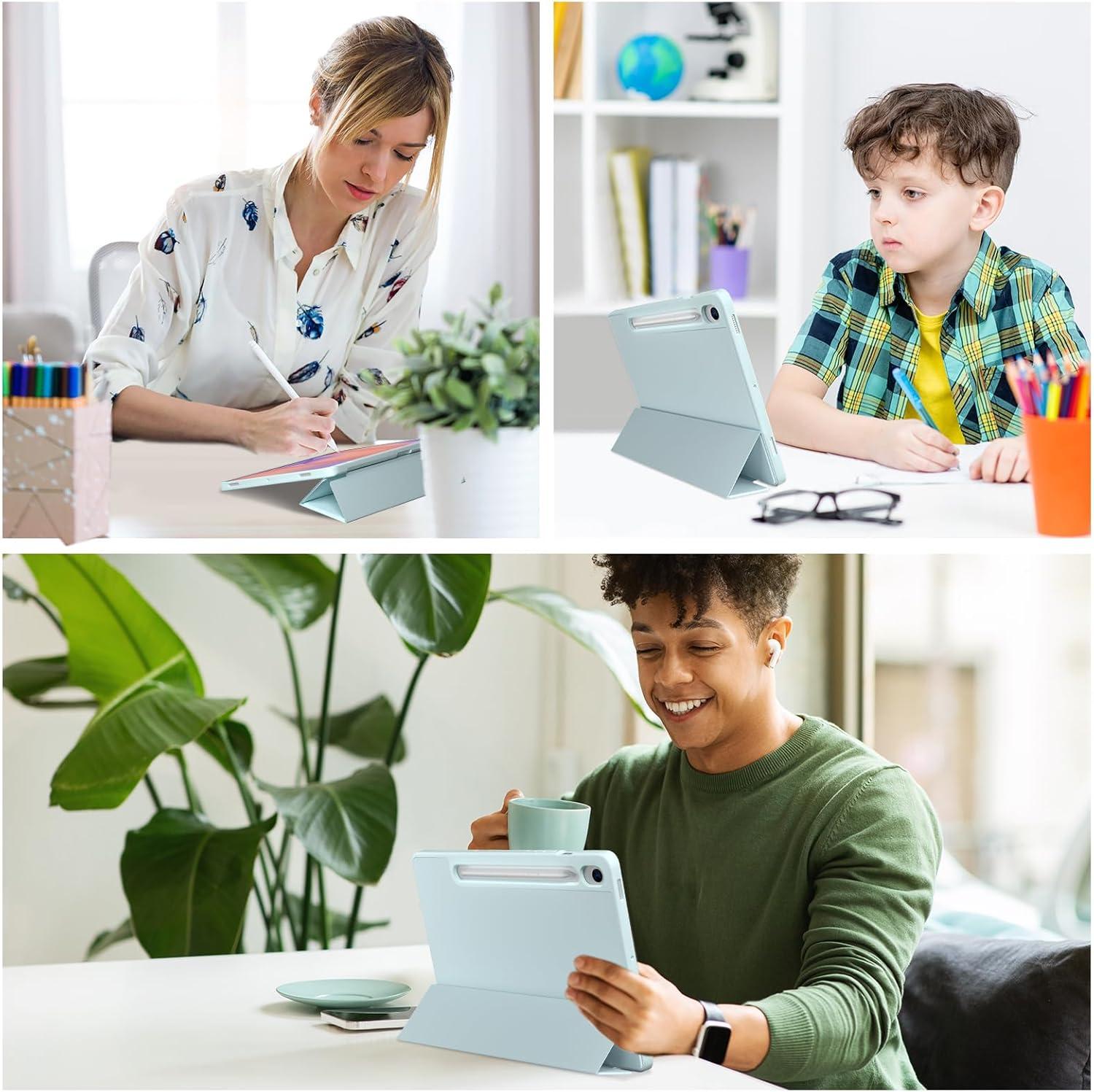 image:imageProCase Smart Case for Galaxy Tab S10 LiteS10 FES9 FE 109Inch with S Pen Holder Trifold Stand Folio Cover with Soft TPU Back for 109 Galaxy Tab S10 LiteS10 FES9 FE MatchagreenSkyblue