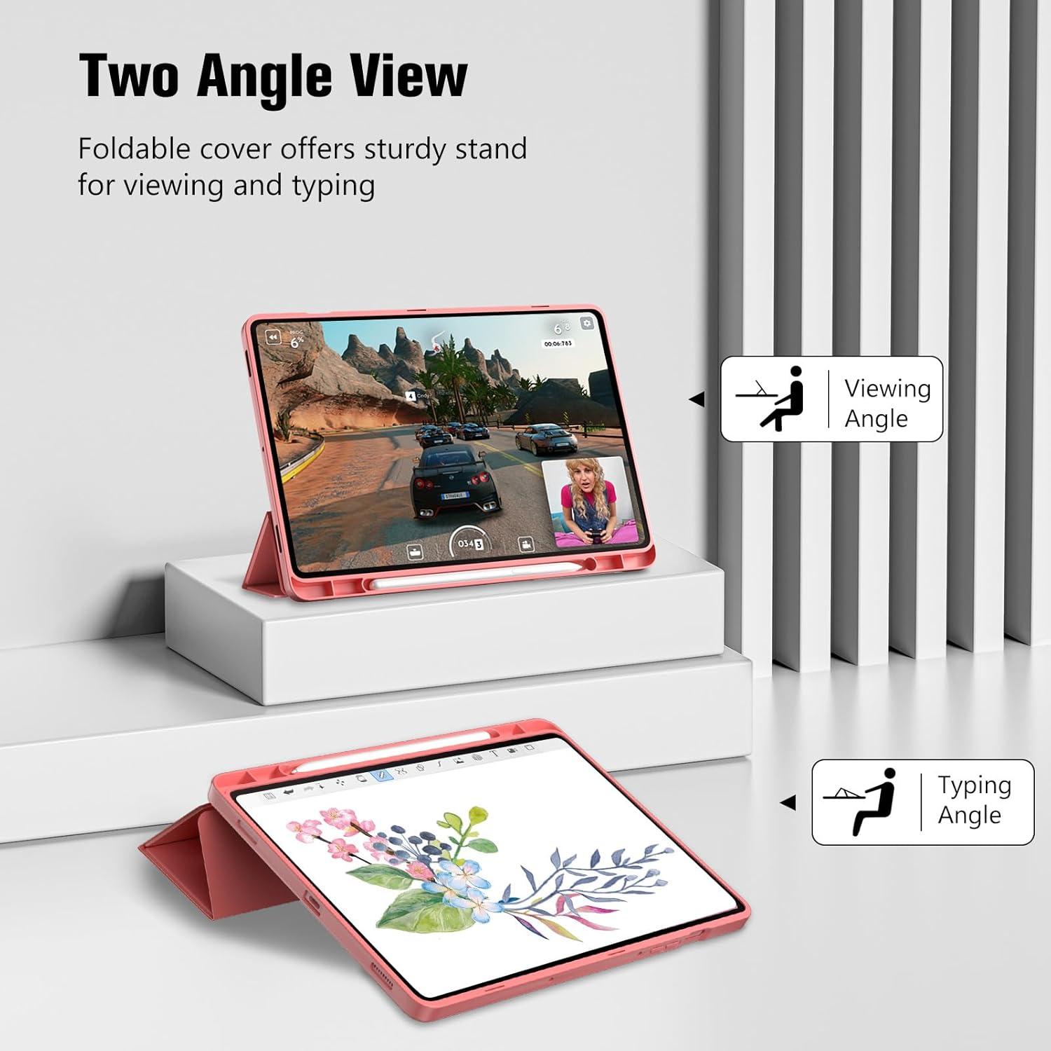 image:imageProCase Smart Case for Galaxy Tab S10 LiteS10 FES9 FE 109Inch with S Pen Holder Trifold Stand Folio Cover with Soft TPU Back for 109 Galaxy Tab S10 LiteS10 FES9 FE MatchagreenCoralred