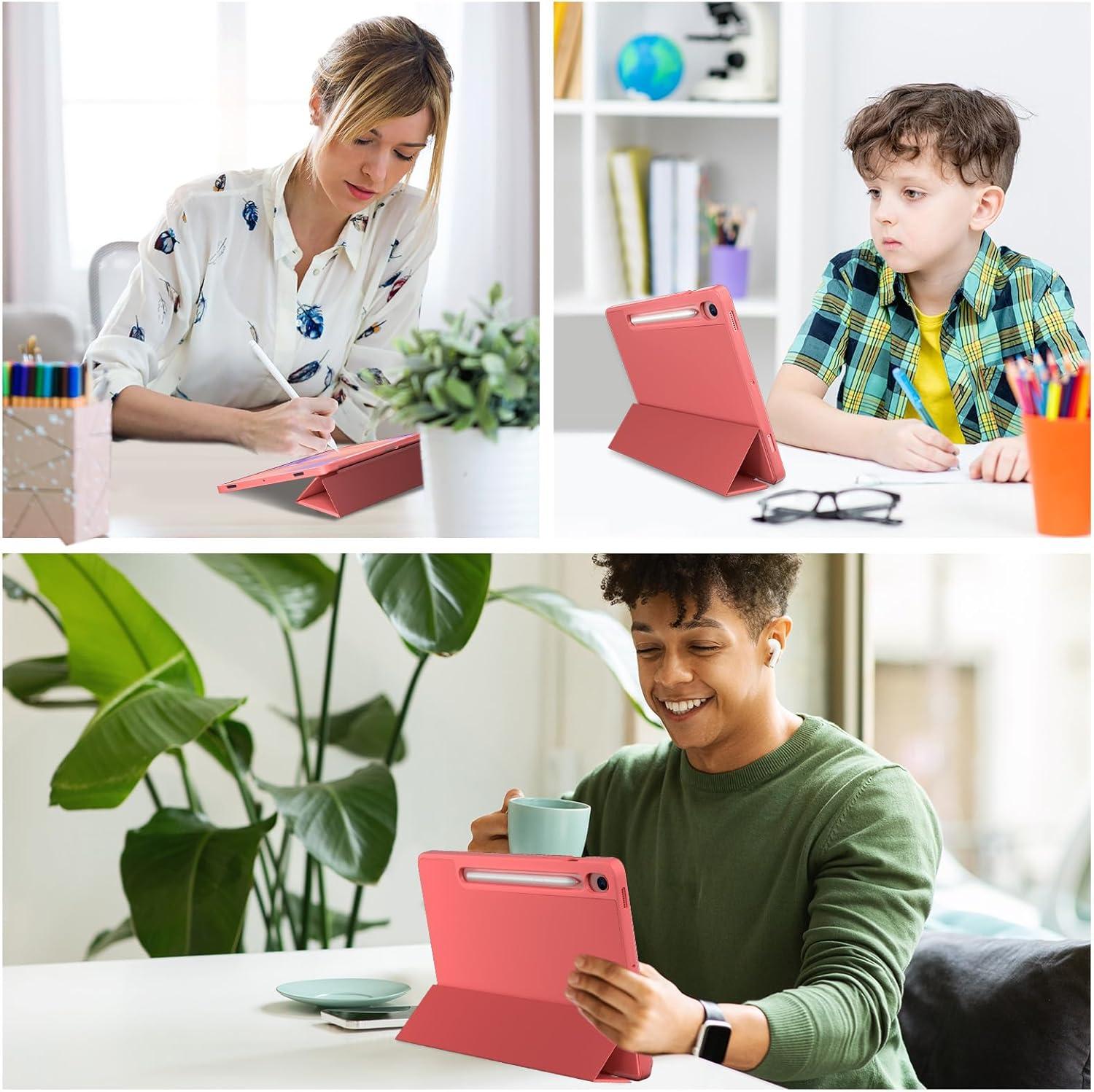 image:imageProCase Smart Case for Galaxy Tab S10 LiteS10 FES9 FE 109Inch with S Pen Holder Trifold Stand Folio Cover with Soft TPU Back for 109 Galaxy Tab S10 LiteS10 FES9 FE MatchagreenCoralred